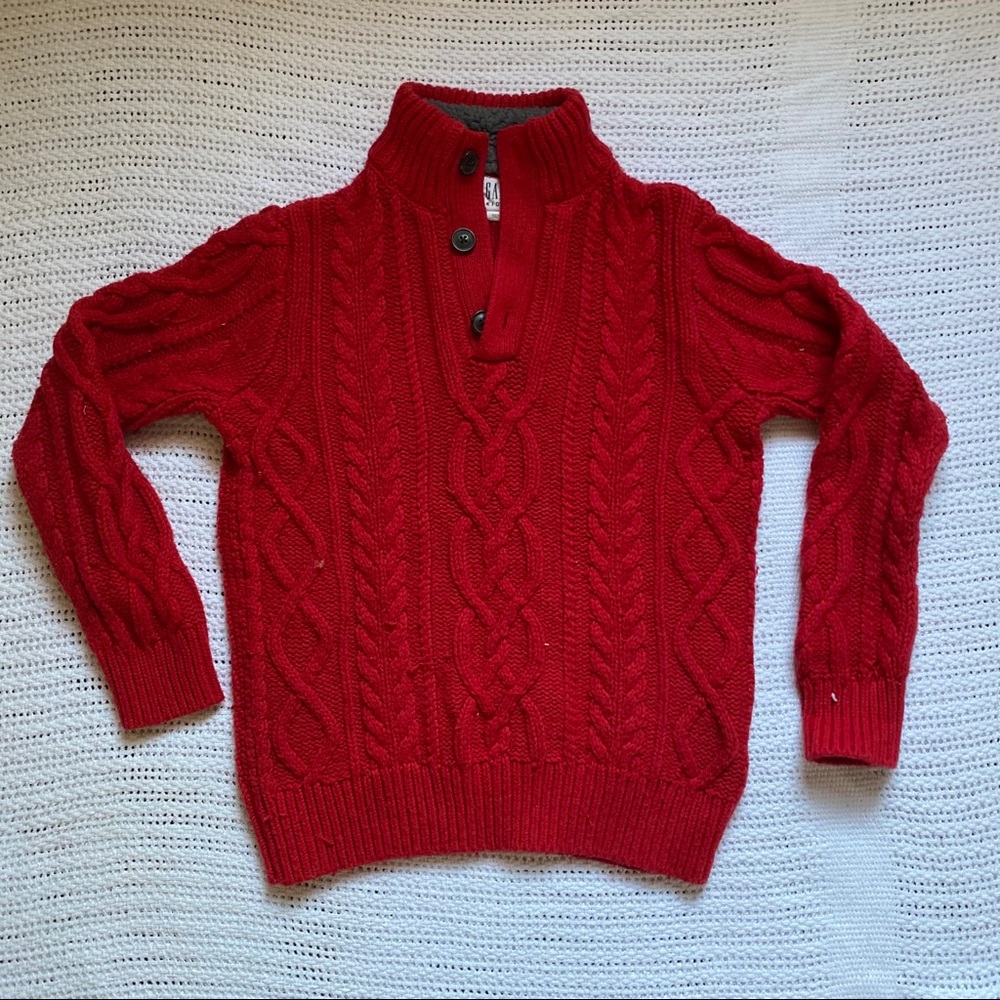 Gap Red Cable Knit Sweater